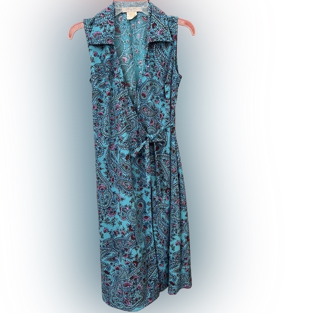 Vintage La Belle Paisley Floral Wrap Dress S